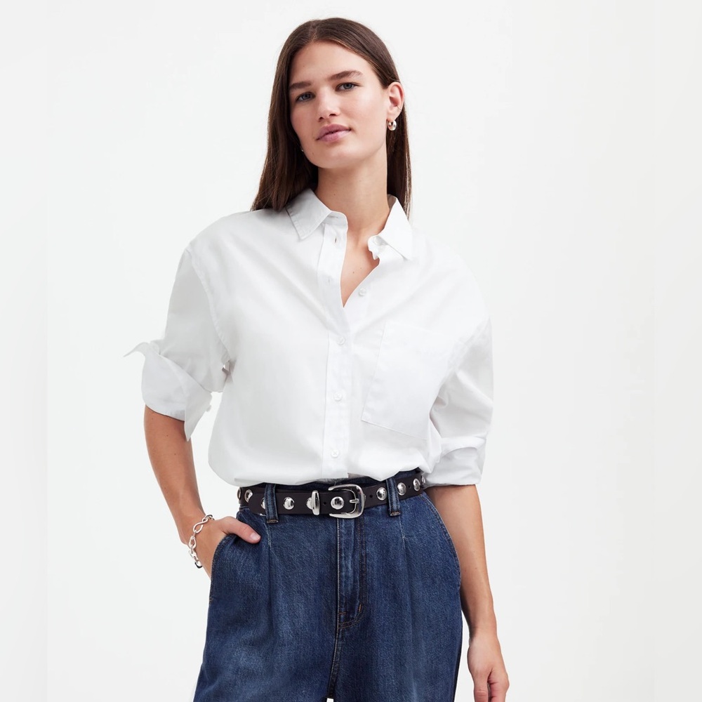 Classic White Button-Up Shirt
